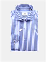 Eterna lyseblå bredstribet by1863 premium Two Ply skjorte. Slim Fit 3360 12 F682